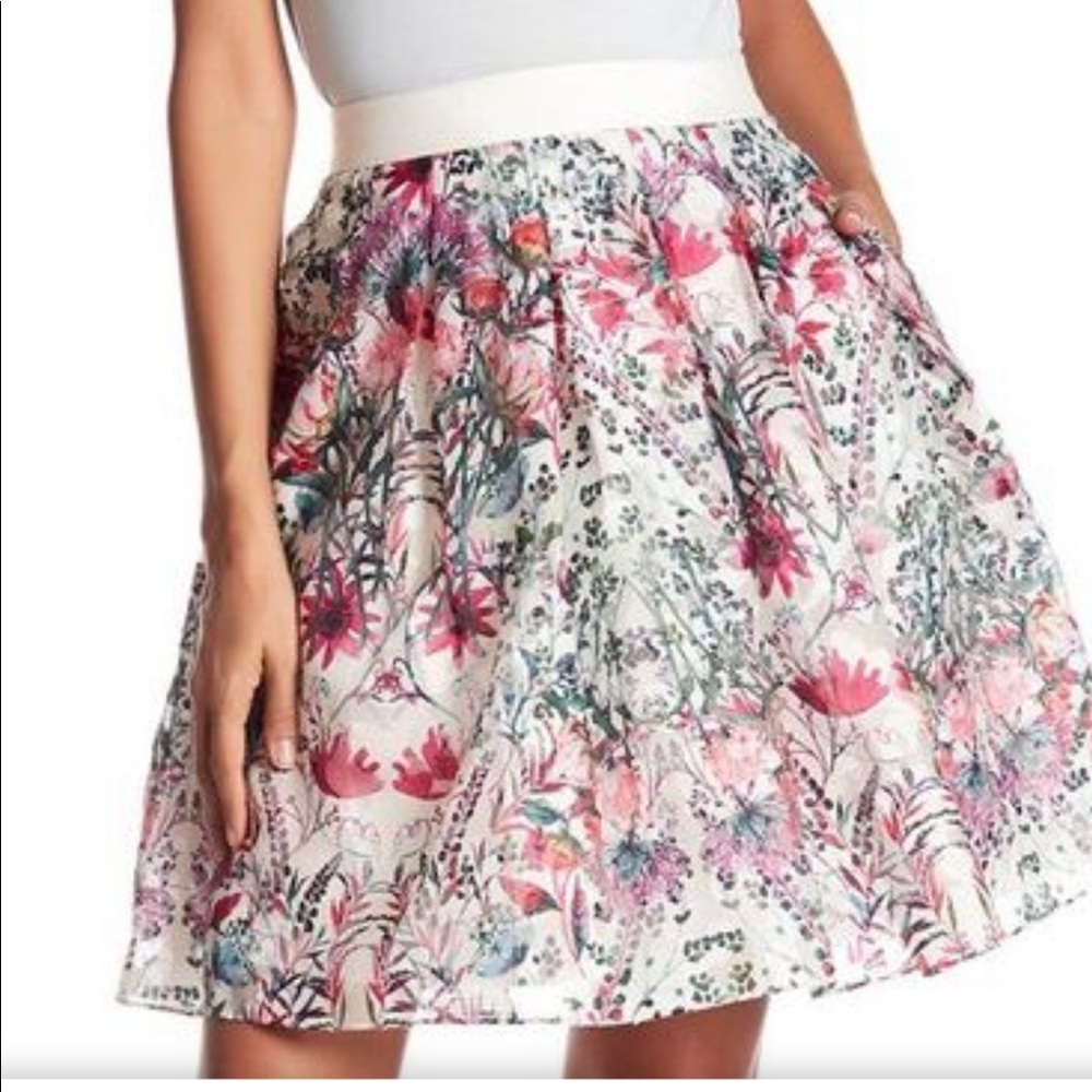 Ted Baker “sew in love” floral skirt size 2